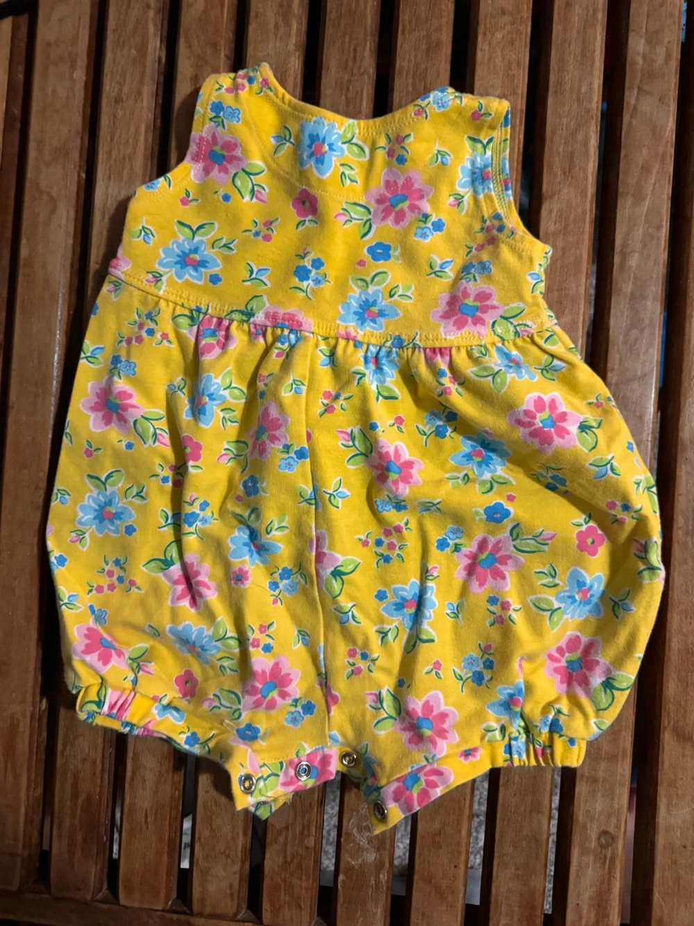 Vintage The Children's Place Yellow Floral Bubble Romper